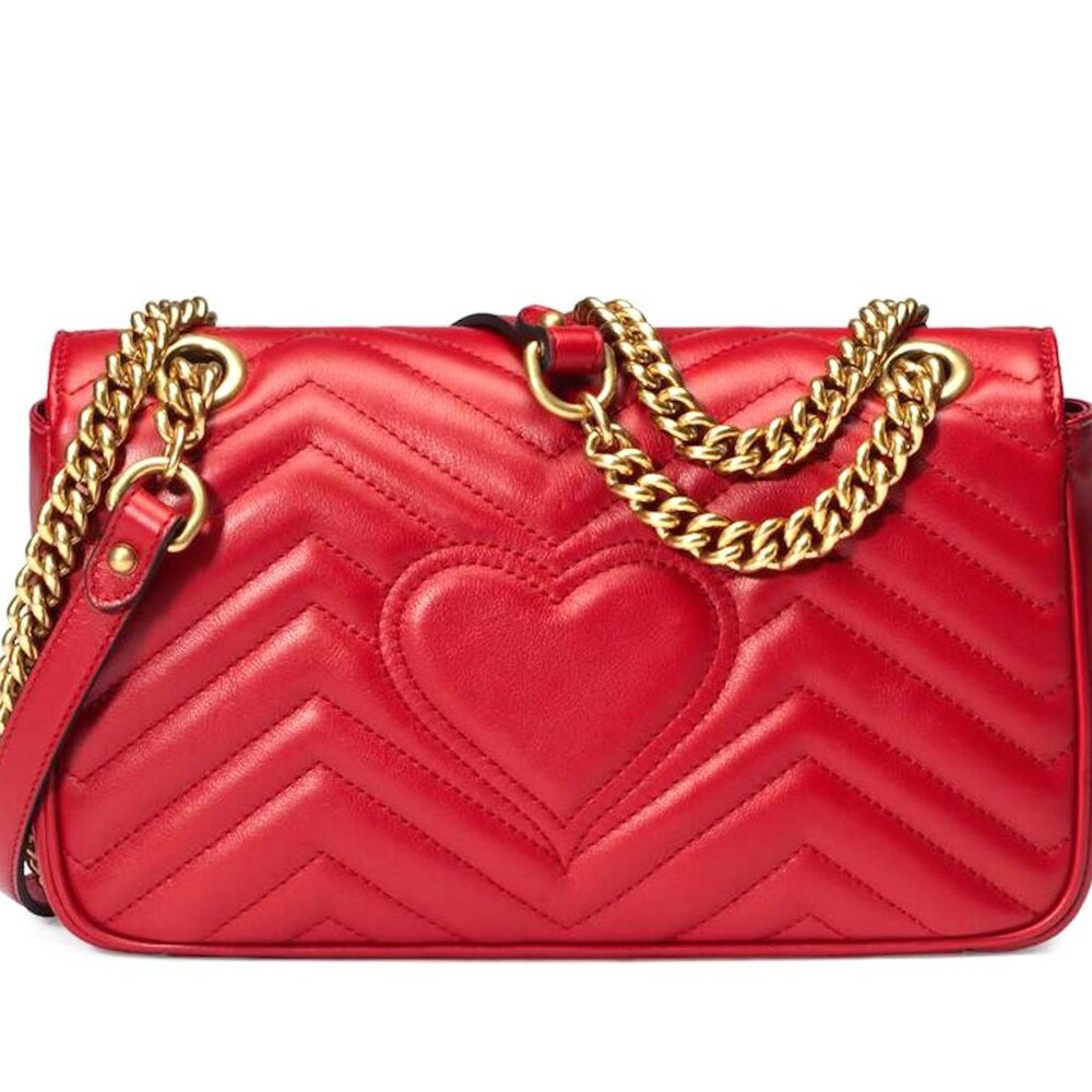 GUCCI Small GG Marmont in Red Camera Bag Model# 443497-DTDIT-6433 - Picture 3 of 4